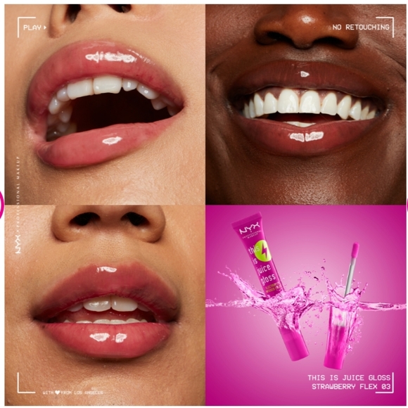 NYX THIS IS JUICE GLOSS STRAWBERRY FLEX HYDRATING LIP GLOSS. - Picture 2 of 11